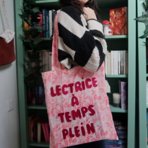 Totebag "lectrice à temps plein"